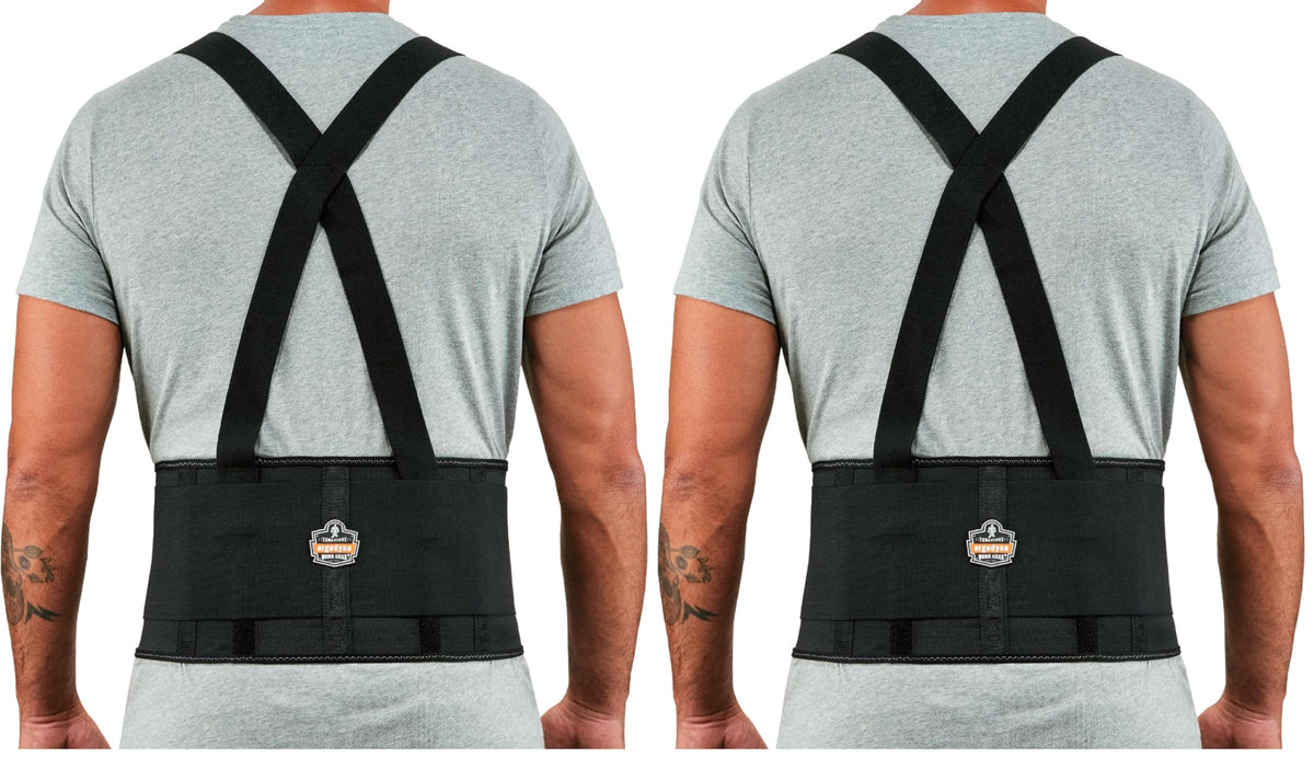 Ergodyne Black / X-Small (Pack of 2) / Elastic Back Support Brace Back Supports