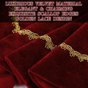 Arrowbash Velvet Tree Skirt, 48 Inch Diameter, Red with Scalloped Edge