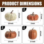 Artgar Foam Pumpkin Set, 8 Pack Cracked Design, Assorted Sizes