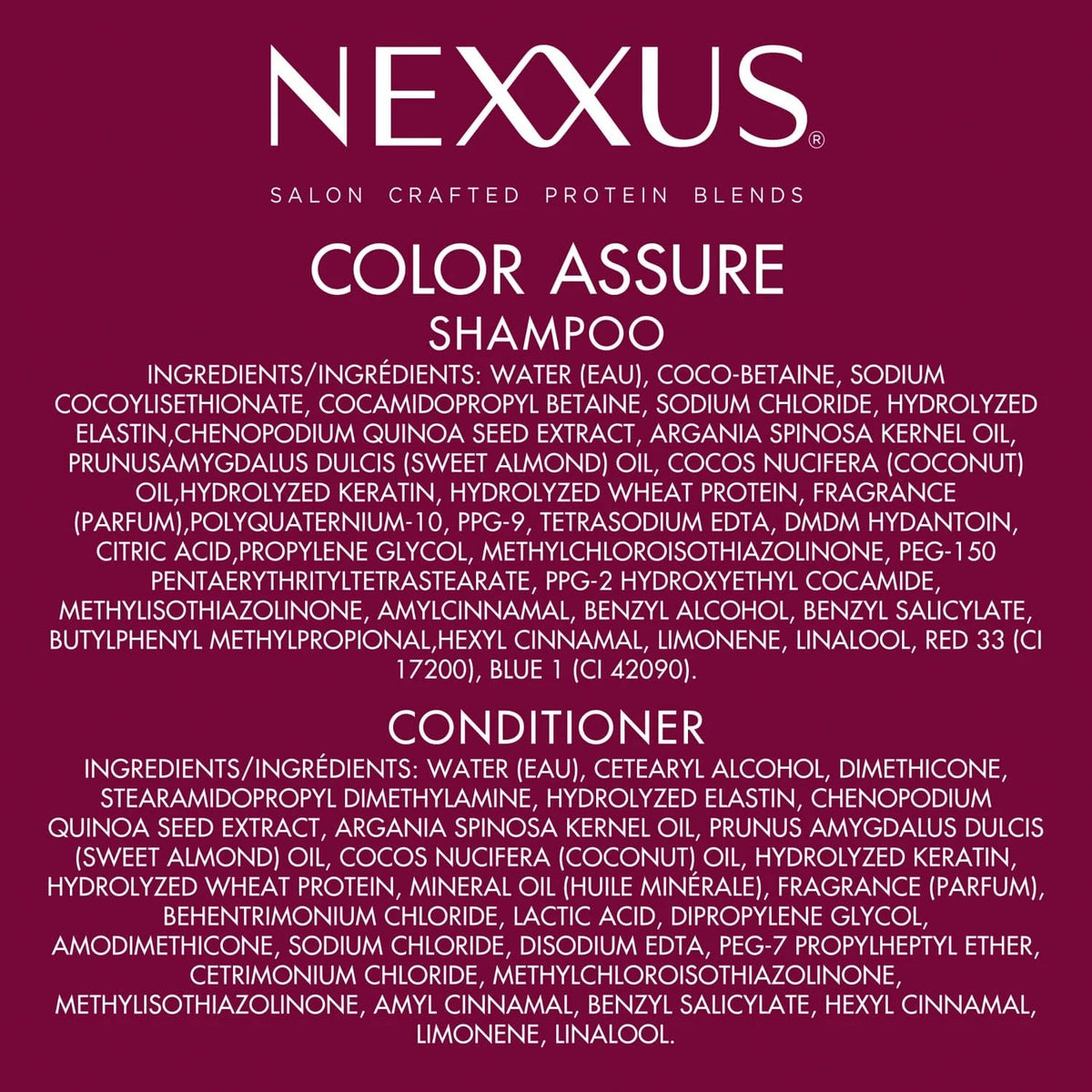 Color Assure Shampoo and Conditioner by Nexxus – 32 Fl Oz (Pack of 2), Pack of 2, Model 990019621