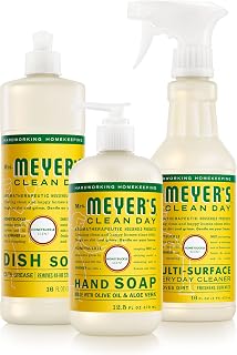 Mrs. MEYER'S CLEAN DAY Kitchen Basics Set, Honeysuckle, Cleaning Supplies | Trio of Kitchen Essentials, Includes Hand Soap (12.5 fl oz), Dish Soap (16 fl oz) and Multi-Surface Cleaner (16 fl oz)