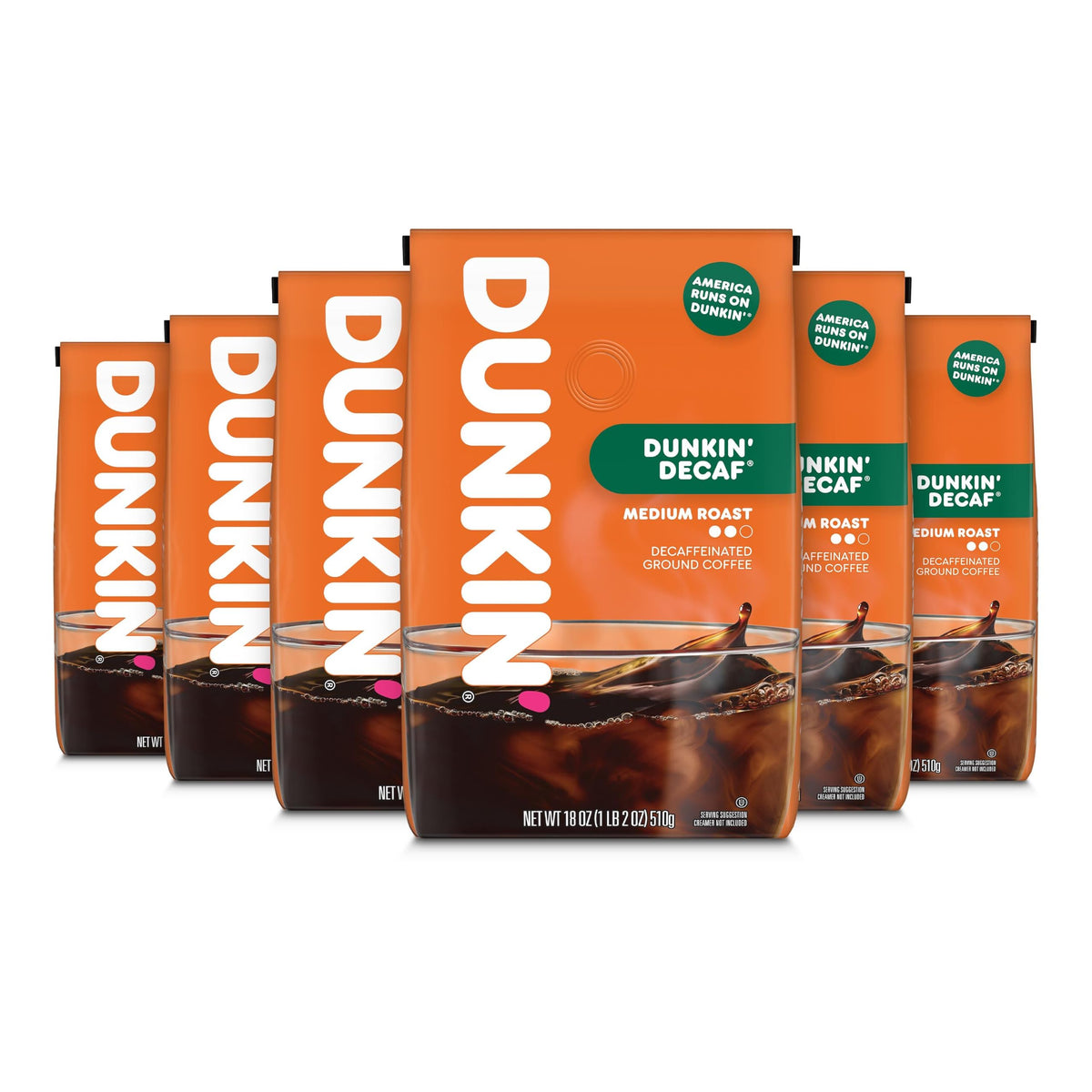 Dunkin' Dunkin' Decaf / 18 Ounce (Pack of 6) / 6 Ground Coffee