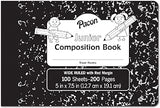 Pacon Junior Composition Book, 3/8" Ruled 5" x 7-1/2", 100 White Sheets , 6 Count