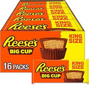 Reese's Big Cup Milk Chocolate King Size Peanut Butter Cups, Candy Packs, 2.8 oz (16 Count)