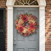 Glidlion Artificial Fall Wreath, 24 Inch Diameter, Orange