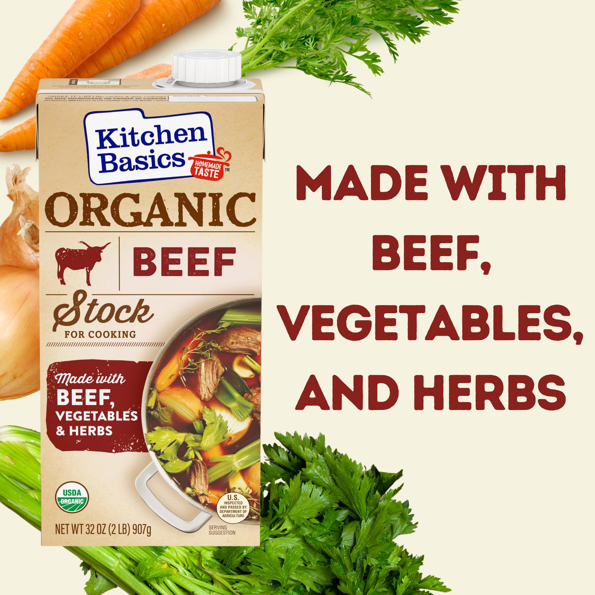 Organic Beef Stock by Kitchen Basics – 32 Ounce (Pack of 12), No Color, Pack of 12, Model HV1846419