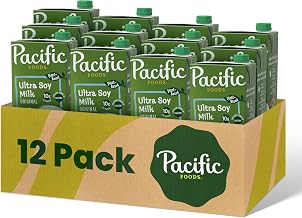 Pacific Foods Original Ultra Soy Milk, Plant Based Milk, 32 oz Carton (12 Pack)