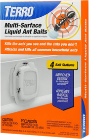 Indoor Liquid Ant Baits with Adhesive Strips for Discreet Baiting - TERRO Ant Trap and Bait Station - 4 Count - T334B (Pack of 5) – 4 Bait Stations, Plastic, Orange