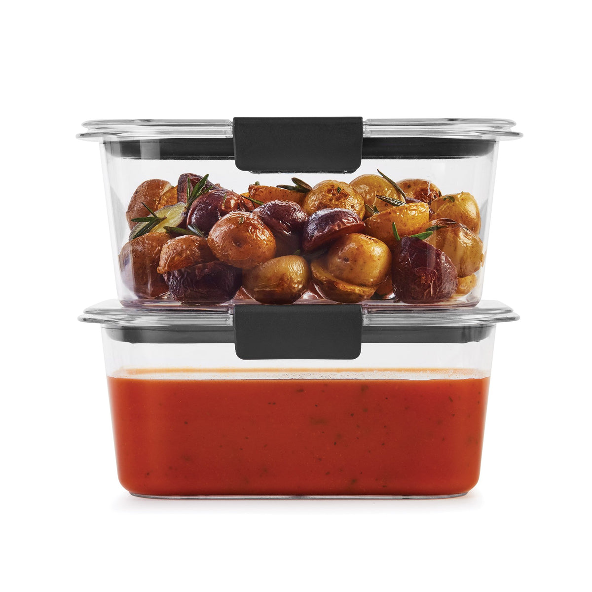 BPA-Free Food Storage Containers by Rubbermaid – 4.7 Cup, 1.1 liters, Plastic, Clear, Grey, Pack of 2