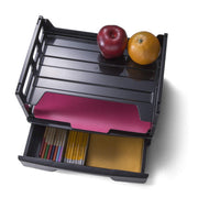Recycled Drawer with Two Letter Trays by Officemate – Black, Model 26094