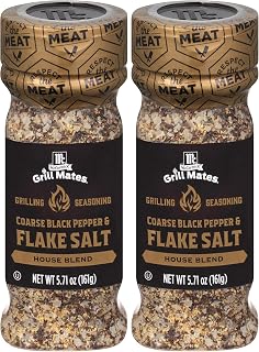 McCormick Grill Mates Coarse Black Pepper & Flake Salt Grilling Seasoning, 5.71 oz (Pack of 2)
