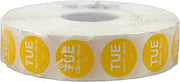 DayMark Safety Systems DuraMark IT110059 Day of The Week Trilingual Permanent Label, Tuesday, 3/4" Circle, Yellow (Roll of 2000)
