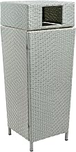 happimess Keaton 24.13 Gal Outdoor Hideaway Trash Can, Mint Blue/White