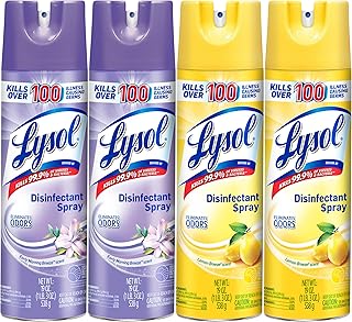 Lysol Disinfectant Spray, Sanitizer, Morning Breeze & Lemon, 19 oz, 4 Pack