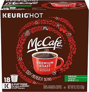 McCafe Premium Roast Decaf Keurig K Cup Coffee Pods (18 Count)