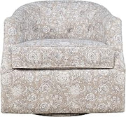 Jofran Lottie Modern Cottage Floral Print Upholstered Accent Swivel Chair,Sand