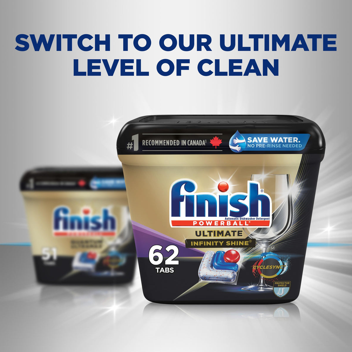 Finish 51.0 / 1 Count (Pack of 51) / Clear Dishwasher Detergent