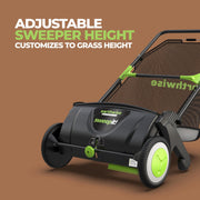 21-Inch Width Leaf & Grass Push Lawn Sweeper by Earthwise – 21" Width, Pine, Black, Model LSW70021