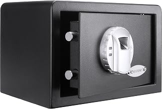 BARSKA AX11620 Biometric Fingerprint Mini Security Home Safe Box 0.29 Cubic Ft, Black, 12" x 8" x 7.75"