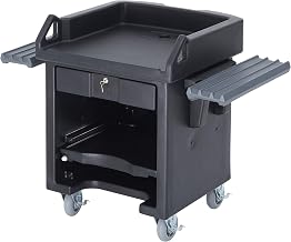Cambro VCSWR110 Versa Cart with Dual Tray Rails and Standard Casters Black Case of 1