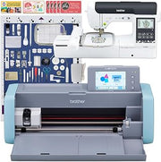 SE2000 5" x 7" Embroidery & Sewing Machine Bundle with Brother ScanNCut SDX12E Vinyl Cutter