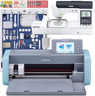 SE2000 5" x 7" Embroidery & Sewing Machine Bundle with Brother ScanNCut SDX12E Vinyl Cutter