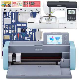 SE2000 5" x 7" Embroidery & Sewing Machine Bundle with Brother ScanNCut SDX12E Vinyl Cutter – 5" x 7", Plastic, White, Pack of 2, Model BRTHR-DX125-BUNDLE-10