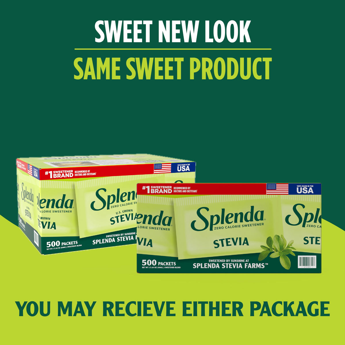 Stevia Zero Calorie Sweetener by SPLENDA – 500 Count (Pack of 1), White