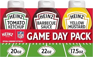 HEINZ Game Day 3 Pack, Tomato Ketchup, BBQ Sauce, Yellow Mustard, 59.5 oz