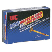 Round Head Brass Plated Fasteners by Officemate – 100 Count (Pack of 2), Brass, Gold, Pack of 2, Model 99802