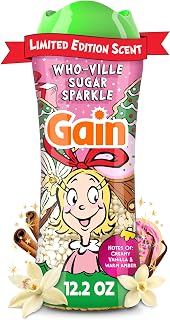 Gain In-Wash Laundry Scent Booster Beads Long-Lasting Fresh Scent Beads All Day Freshness and Odor Protection, Who-Ville Sugar Sparkle Scent, 12.2 oz