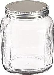 Anchor Hocking 2-Quart Cracker Jar with Brushed Aluminum Lid, Set of 4