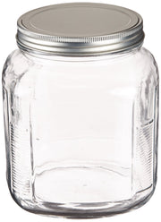 2-Quart Cracker Jar with Brushed Aluminum Lid by Anchor Hocking – 2-quart, 2.0 quarts, Glass, Clear Glass, Pack of 4