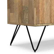 Kitchener 60" Wide Solid Wood TV Stand in Hickory Brown by SIMPLIHOME – 60 inch, Mango Wood, Refined Natural, Model AXCHUN-08
