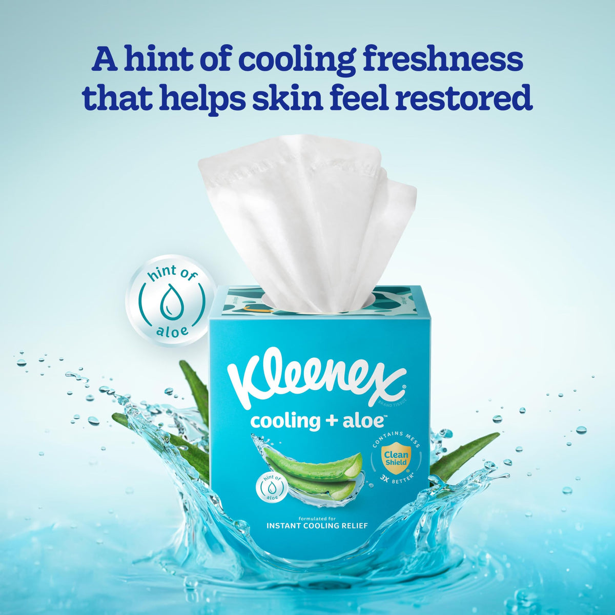 COOLTOUCH FACIAL TISSUE UPRIGHT by Kleenex – 50 Count (Pack of 1), Paper, Blue, Model 56522