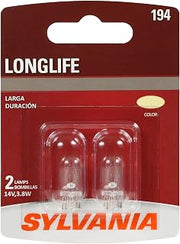 SYLVANIA 194 Long Life Miniature Bulb, Interior Lighting, 2-Pack