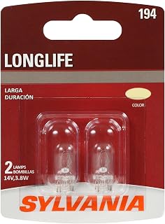 SYLVANIA 194 Long Life Miniature Bulb, Interior Lighting, 2-Pack