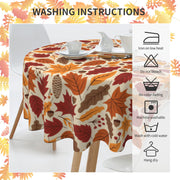 KIYIYZER Autumn Leaf Round Tablecloth, 60 Inch Diameter, Yellow