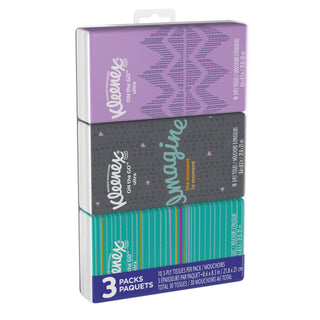 Go Pack Facial Tissues by Kleenex – 10 Count (Pack of 3), Paper, White, Pack of 3, Model 11976