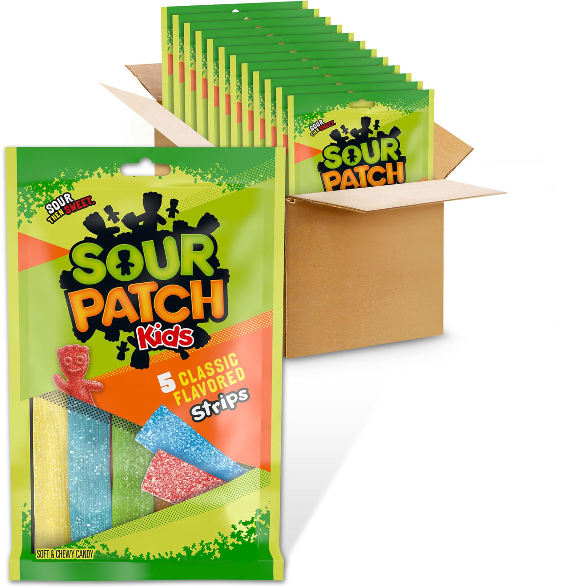 Soft & Chewy Candy Strips by Sour Patch Kids – 3.5 Ounce (Pack of 12), Pack of 12