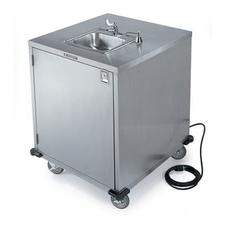 (9600) - 35" Mobile Hand Washing Station by Lakeside – chrome plated, Metallic, Model EQ-Lakeside-9600