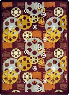 Joy Carpets Any Day Matinee Blockbuster Theater Area Rug, Burgundy