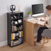 Jaya 4-Tier Multimedia Storage Tower by Furinno – 4-Shelf, Engineered Wood, Espresso, Model 17058
