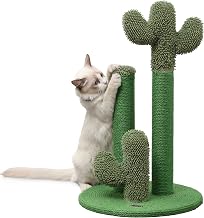 25.25" Modern Jute Triple-Cactus Cat Scratching Post Green