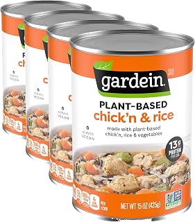 gardein Plant-Based Chick'n & Rice Soup, Vegan, 15 oz (Pack of 4)