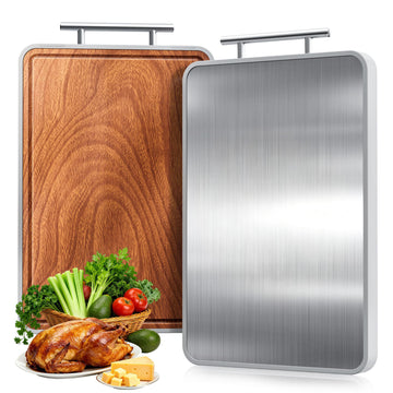 Hilmon Double Sided Cutting Board, Titanium and Ebony, 15 x 10 Inches
