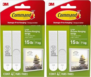 Command Large Picture and Frame Hanging Strips, Holds up to 16 lbs (Pack of 2)
