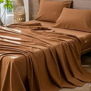 Flat Sheet Only 100% Washed Cotton Linen-Like King
