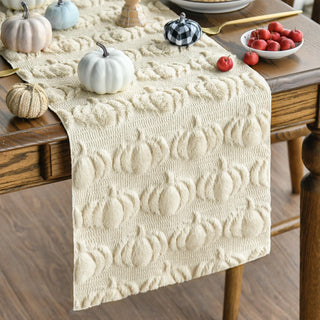 Artoid Mode Faux Fur Pumpkin Table Runner, 13 x 72 Inch, Beige