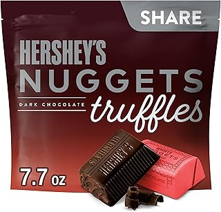 HERSHEY'S NUGGETS Dark Chocolate Truffles, Candy Share Pack, 7.7 oz